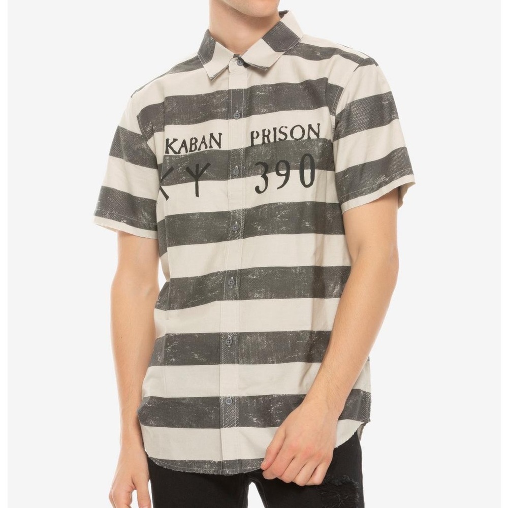 Harry Potter Azkaban Prisoner Short Sleeve Woven Button-Up Shirt